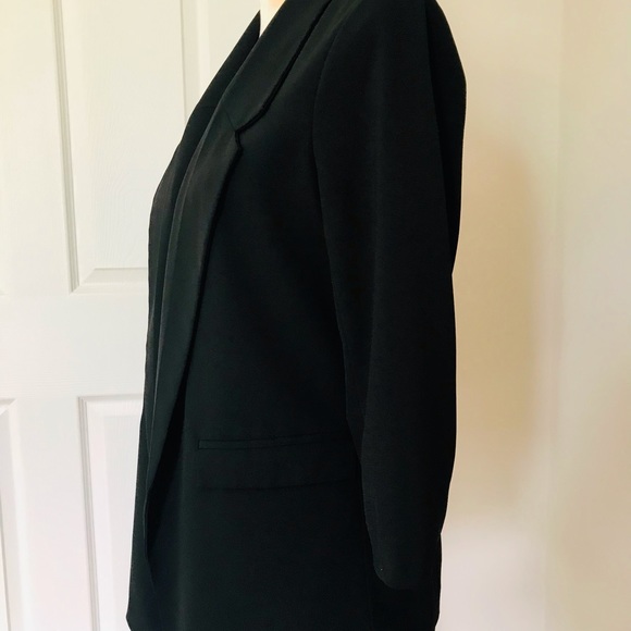 Gently Worn NY & Company Tuxedo Style Open Front Jacket/Blazer Black Size M - Picture 2 of 9